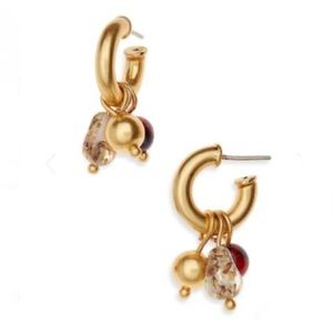 Madewell Triple Charm Mini Hoop Earrings